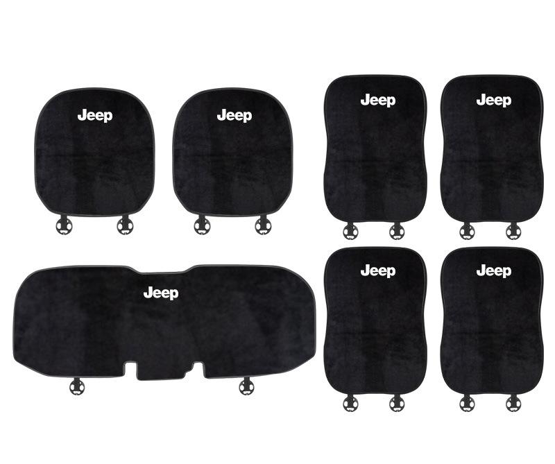 Suitable For Jeep Car Flannel Back Pad Seat Cushion Black