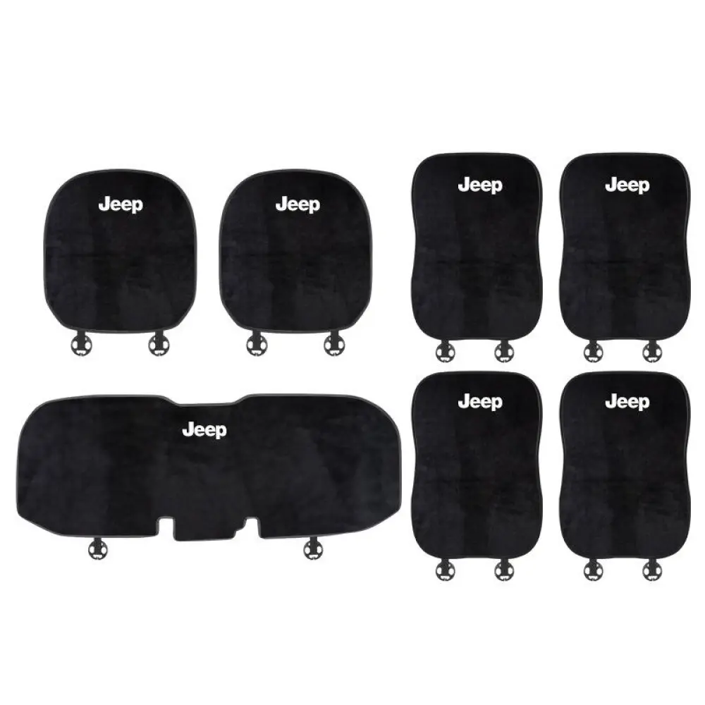 Suitable For Jeep Car Flannel Back Pad Seat Cushion Black