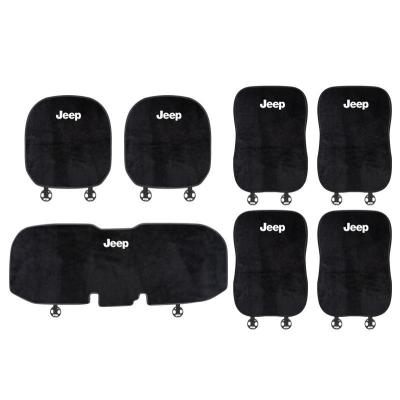 Suitable For Jeep Car Flannel Back Pad Seat Cushion Black 01