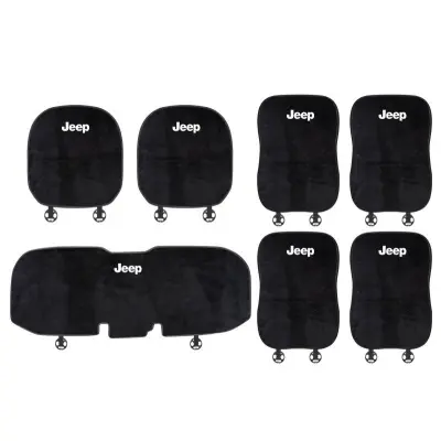 Suitable For Jeep Car Flannel Back Pad Seat Cushion Black 01
