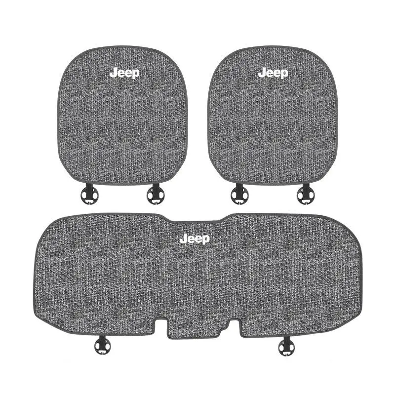 Suitable For Jeep Car Linen Back Cushion Seat Cushion Gray