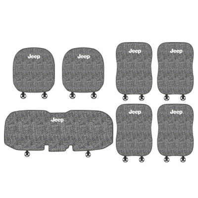 Suitable For Jeep Car Linen Back Cushion Seat Cushion Gray 01