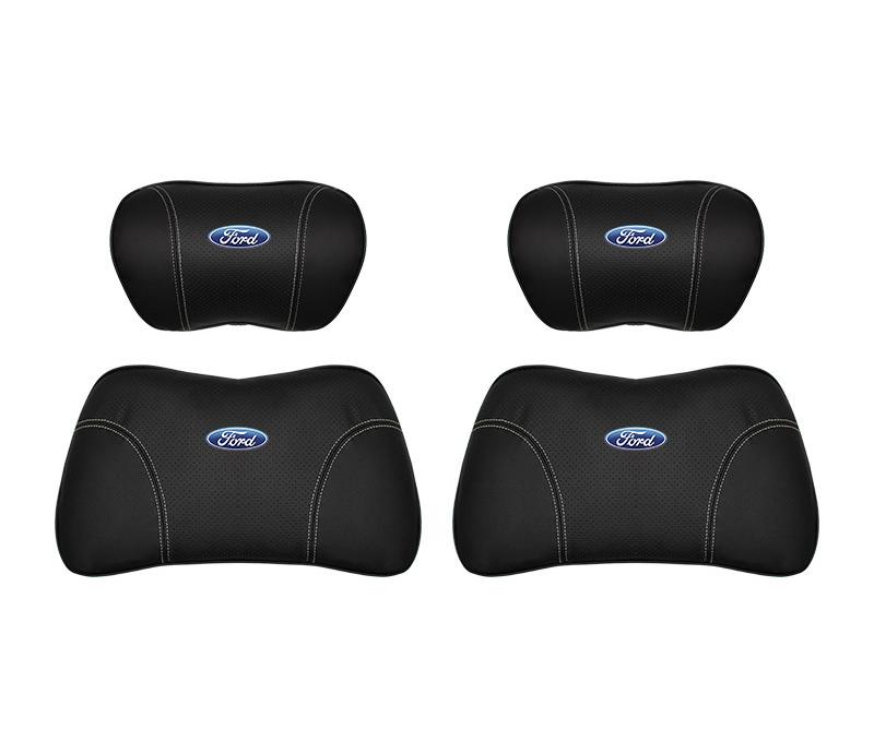 Suitable For Mondeo Car Nappa Memory Foam Seat Headrest Lumbar Pillow Black