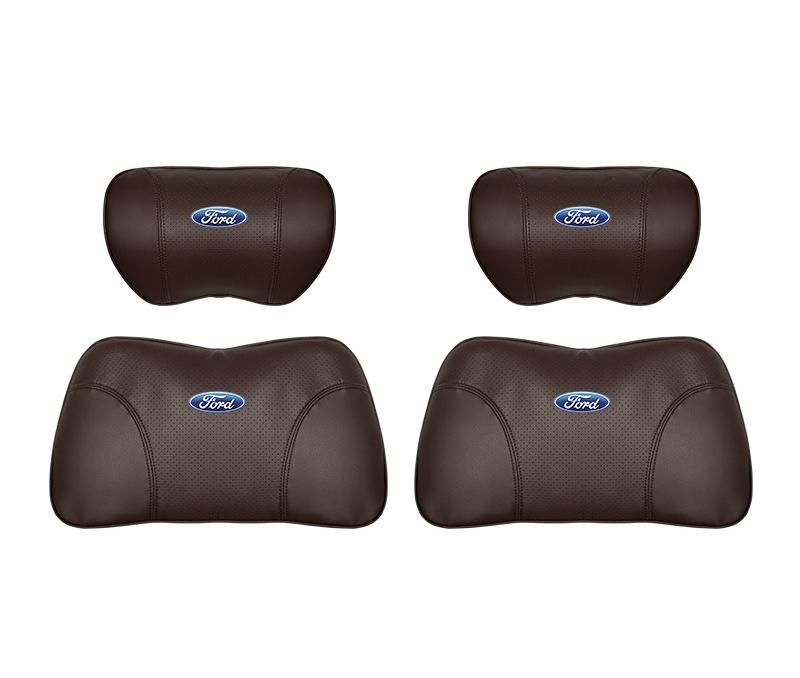 Suitable For Mondeo Car Nappa Memory Foam Seat Headrest Lumbar Pillow Brown