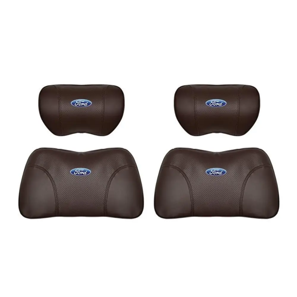 Suitable For Mondeo Car Nappa Memory Foam Seat Headrest Lumbar Pillow Brown