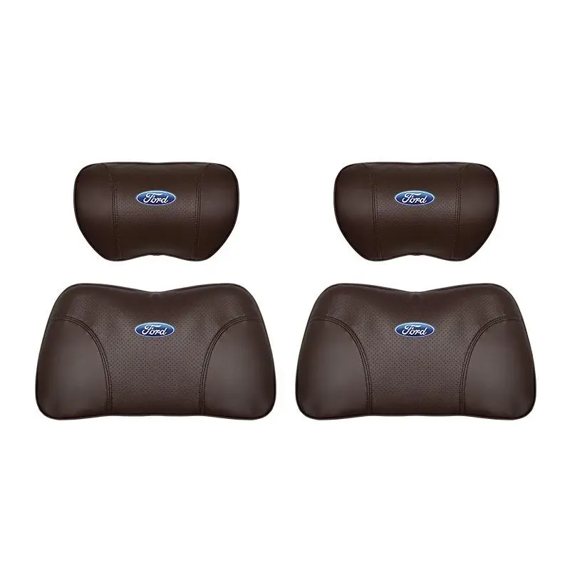 Suitable For Mondeo Car Nappa Memory Foam Seat Headrest Lumbar Pillow Brown