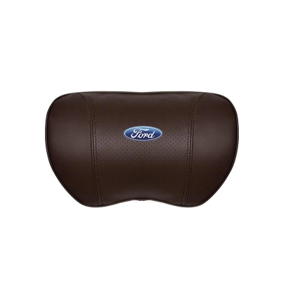Suitable For Mondeo Car Nappa Memory Foam Seat Headrest Lumbar Pillow Brown 02