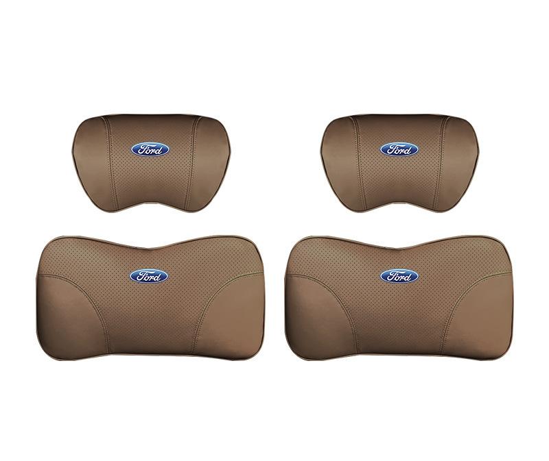 Suitable For Mondeo Car Nappa Memory Foam Seat Headrest Lumbar Pillow Coffee Color