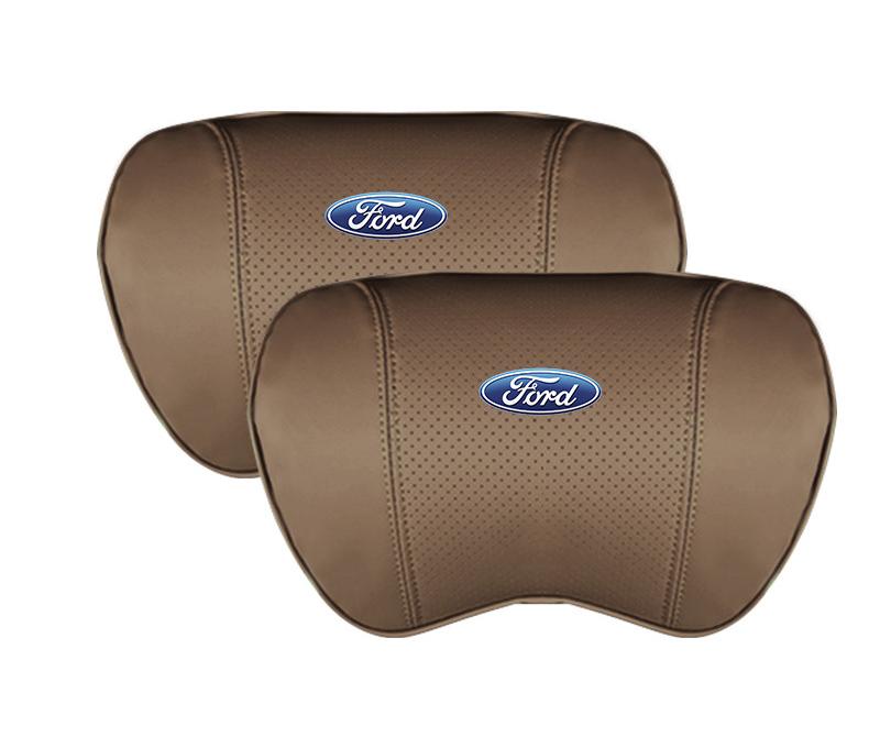 Suitable For Mondeo Car Nappa Memory Foam Seat Headrest Lumbar Pillow Coffee Color