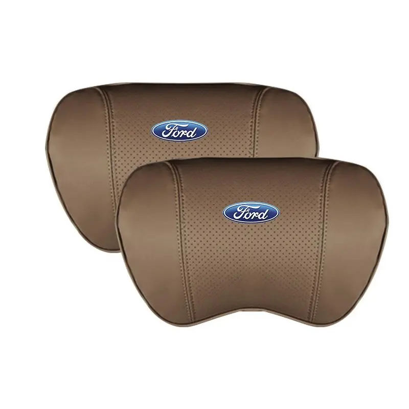 Suitable For Mondeo Car Nappa Memory Foam Seat Headrest Lumbar Pillow Coffee Color