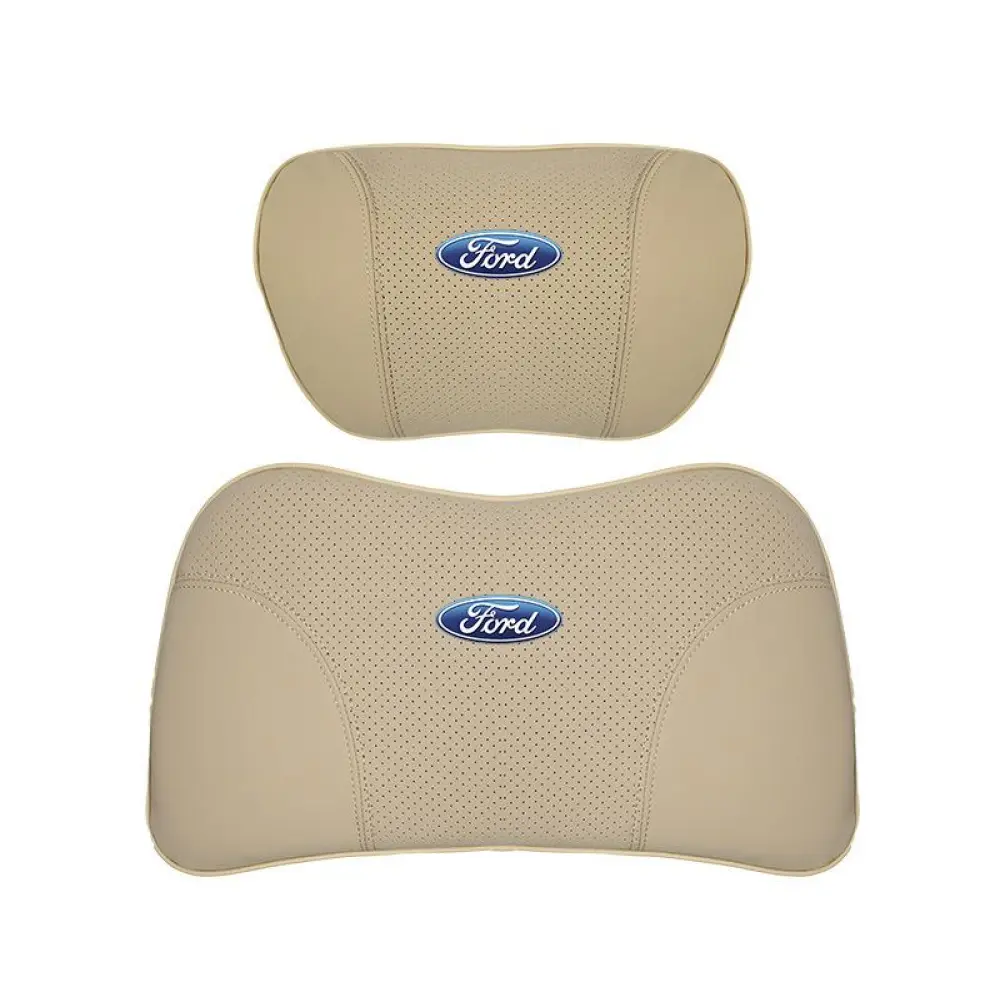 Suitable For Mondeo Car Nappa Memory Foam Seat Headrest Lumbar Pillow Off-White