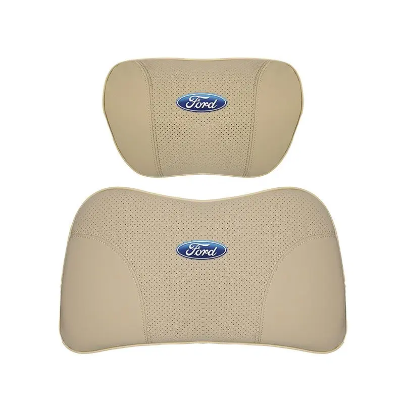 Suitable For Mondeo Car Nappa Memory Foam Seat Headrest Lumbar Pillow Off-White