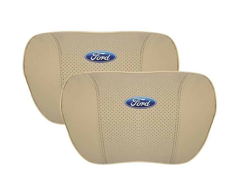 Suitable For Mondeo Car Nappa Memory Foam Seat Headrest Lumbar Pillow Off-White