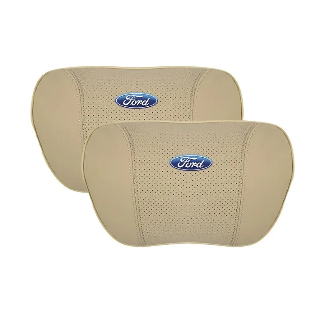 Suitable For Mondeo Car Nappa Memory Foam Seat Headrest Lumbar Pillow Off-White