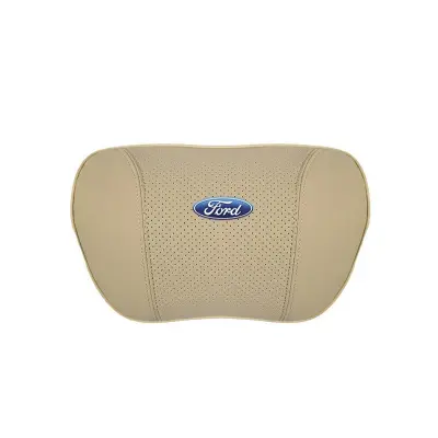 Suitable For Mondeo Car Nappa Memory Foam Seat Headrest Lumbar Pillow Off-White 02