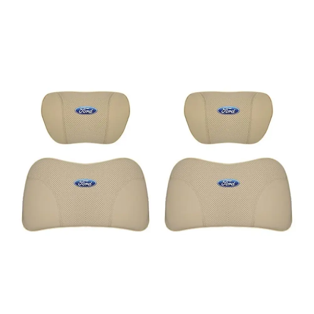 Suitable For Mondeo Car Nappa Memory Foam Seat Headrest Lumbar Pillow Off-White