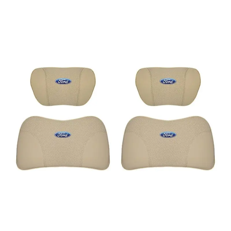 Suitable For Mondeo Car Nappa Memory Foam Seat Headrest Lumbar Pillow Off-White