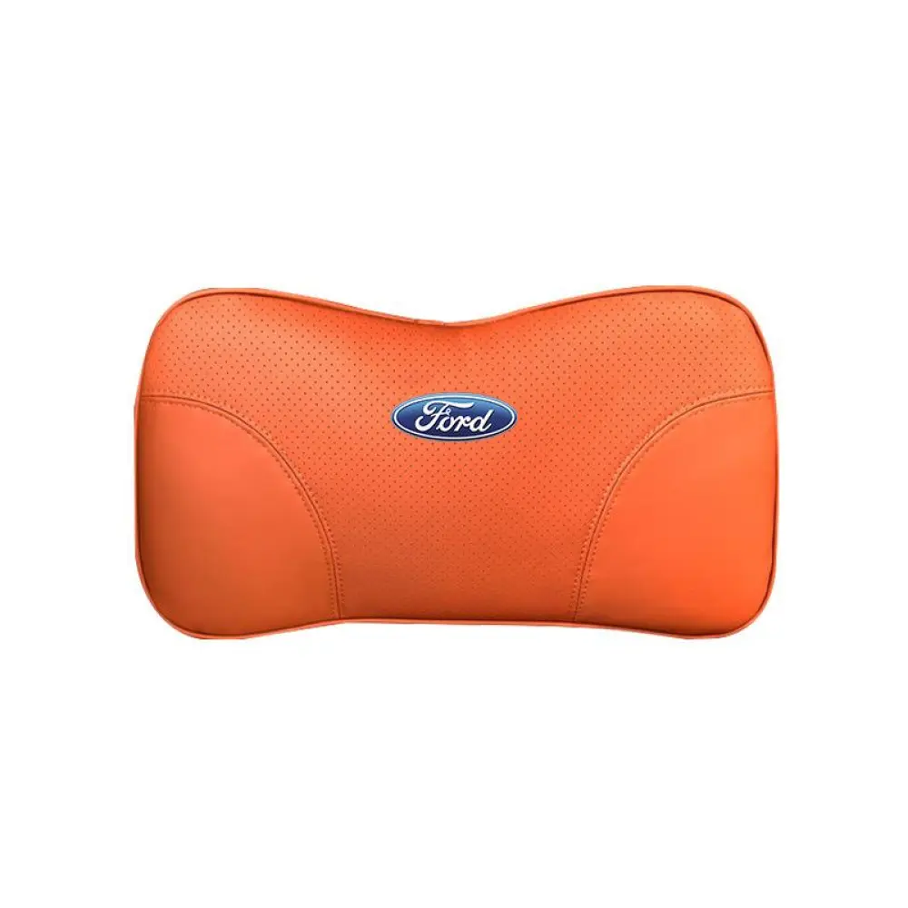 Suitable For Mondeo Car Nappa Memory Foam Seat Headrest Lumbar Pillow Orange