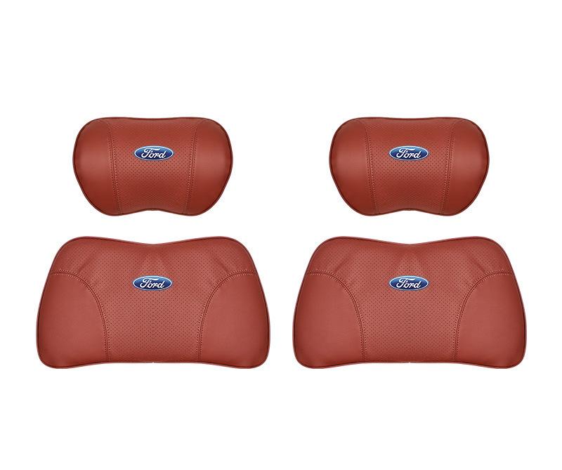 Suitable For Mondeo Car Nappa Memory Foam Seat Headrest Lumbar Pillow Red