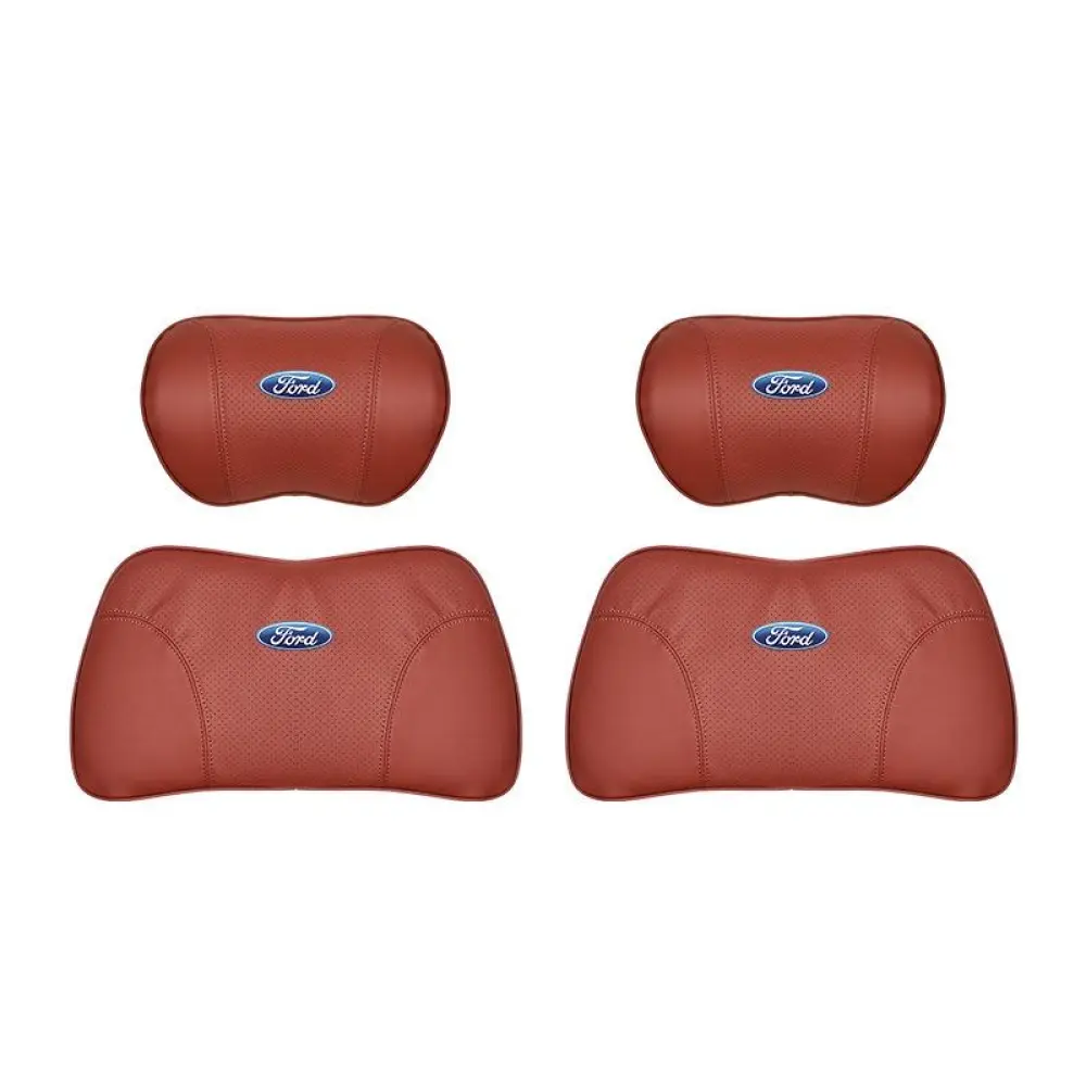 Suitable For Mondeo Car Nappa Memory Foam Seat Headrest Lumbar Pillow Red