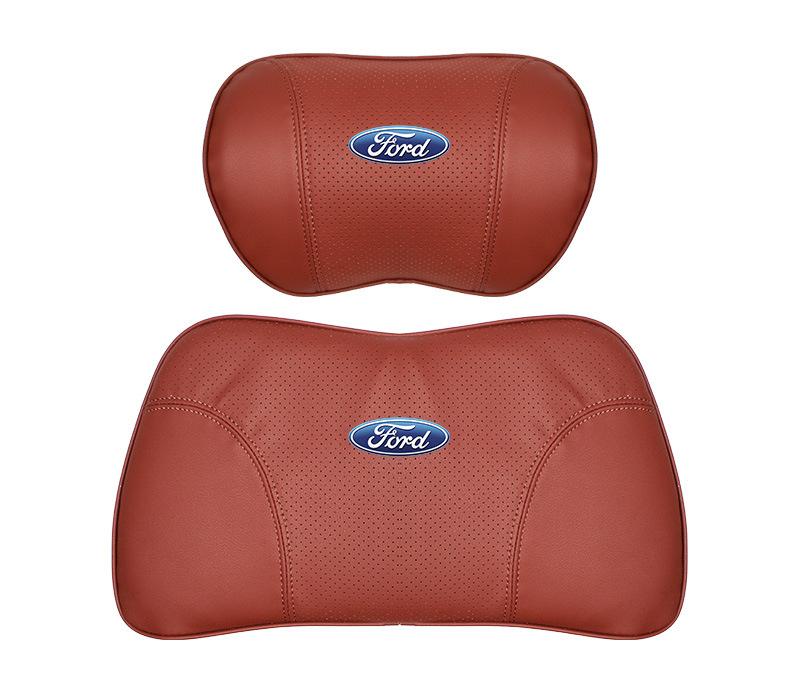 Suitable For Mondeo Car Nappa Memory Foam Seat Headrest Lumbar Pillow Red