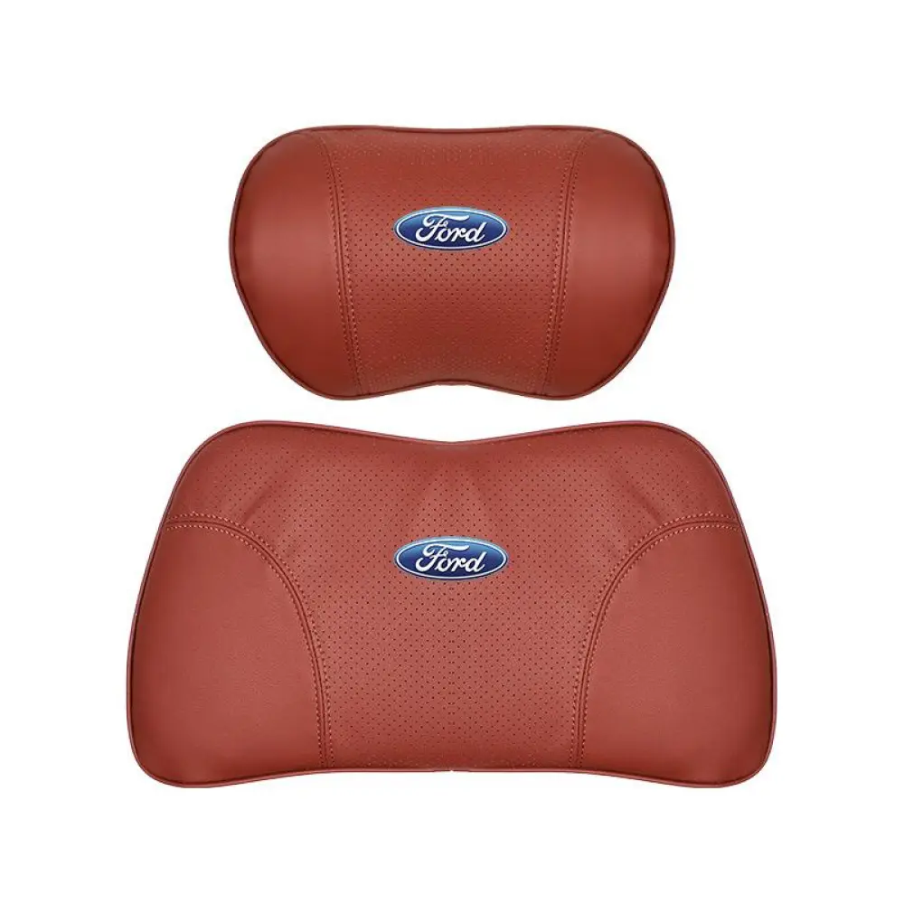 Suitable For Mondeo Car Nappa Memory Foam Seat Headrest Lumbar Pillow Red