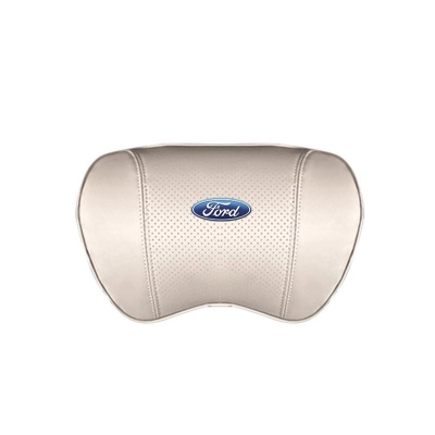 Suitable For Mondeo Car Nappa Memory Foam Seat Headrest Lumbar Pillow White 02
