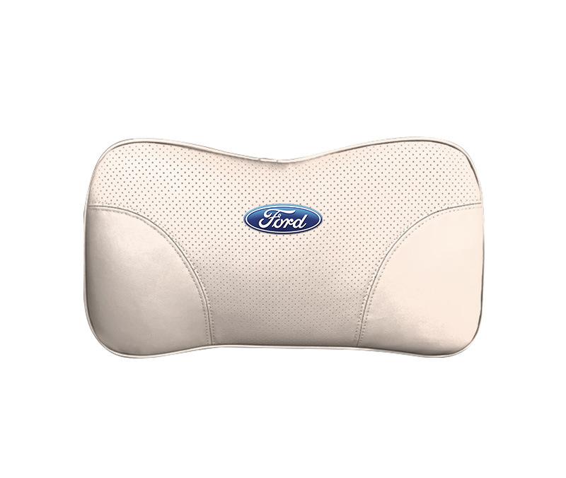 Suitable For Mondeo Car Nappa Memory Foam Seat Headrest Lumbar Pillow White