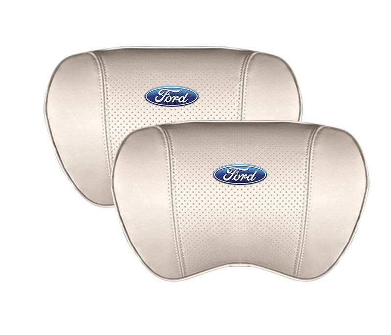 Suitable For Mondeo Car Nappa Memory Foam Seat Headrest Lumbar Pillow White