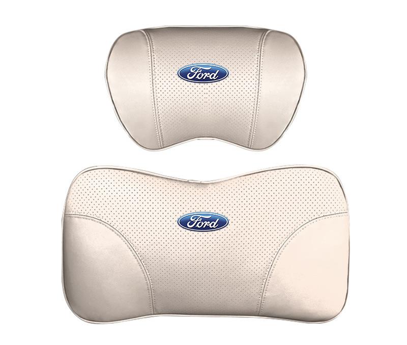 Suitable For Mondeo Car Nappa Memory Foam Seat Headrest Lumbar Pillow White