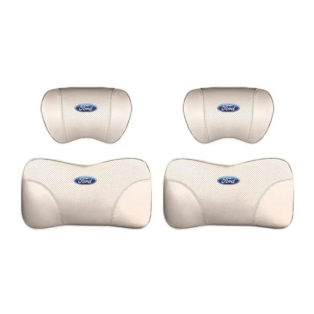 Suitable For Mondeo Car Nappa Memory Foam Seat Headrest Lumbar Pillow White