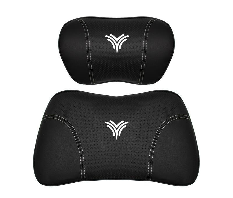 Suitable For Neta U Car Nappa Memory Foam Seat Headrest Lumbar Pillow Black