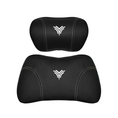 Suitable For Neta U Car Nappa Memory Foam Seat Headrest Lumbar Pillow Black 01