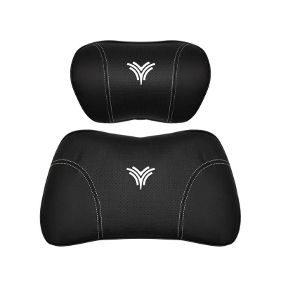 Suitable For Neta U Car Nappa Memory Foam Seat Headrest Lumbar Pillow Black 01