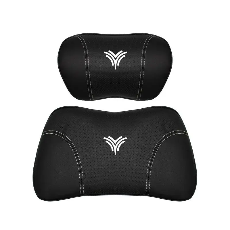 Suitable For Neta U Car Nappa Memory Foam Seat Headrest Lumbar Pillow Black