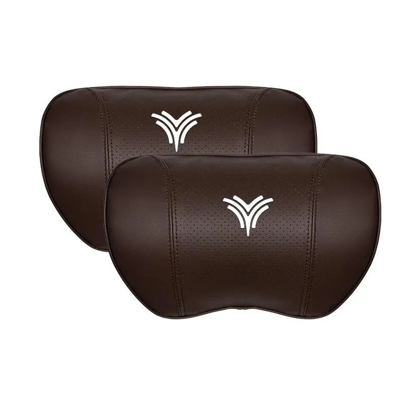 Suitable For Neta U Car Nappa Memory Foam Seat Headrest Lumbar Pillow Brown