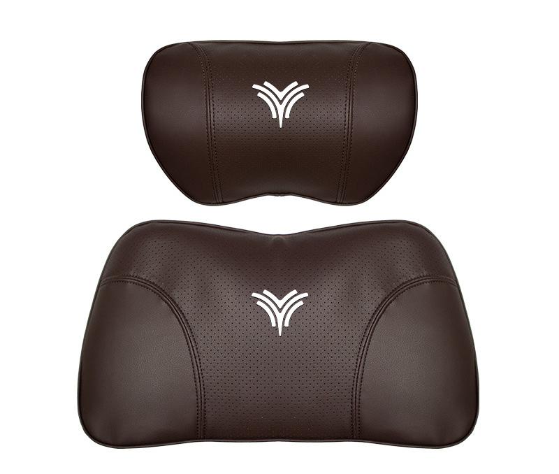 Suitable For Neta U Car Nappa Memory Foam Seat Headrest Lumbar Pillow Brown