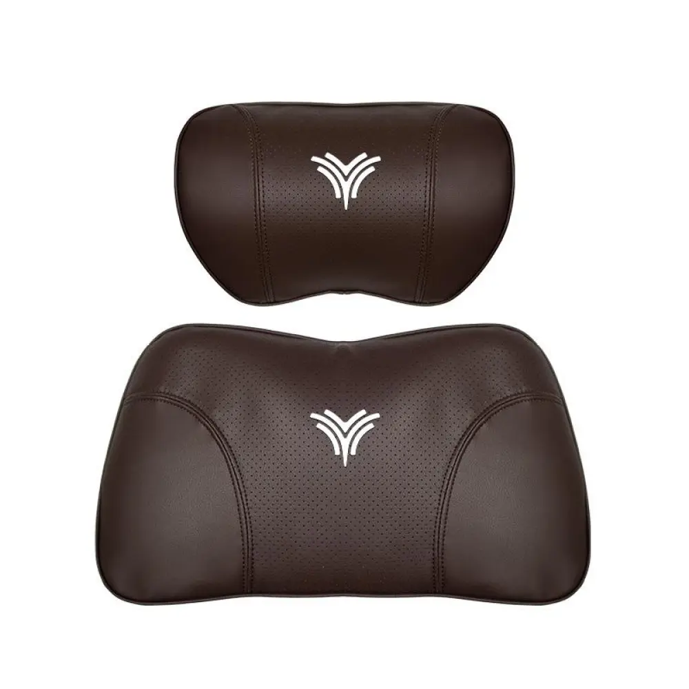 Suitable For Neta U Car Nappa Memory Foam Seat Headrest Lumbar Pillow Brown