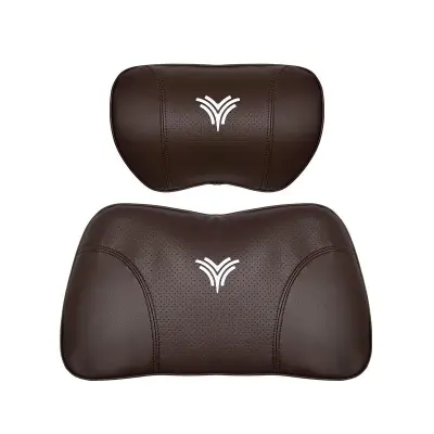 Suitable For Neta U Car Nappa Memory Foam Seat Headrest Lumbar Pillow Brown 01