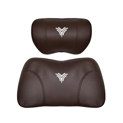 Suitable For Neta U Car Nappa Memory Foam Seat Headrest Lumbar Pillow Brown 01