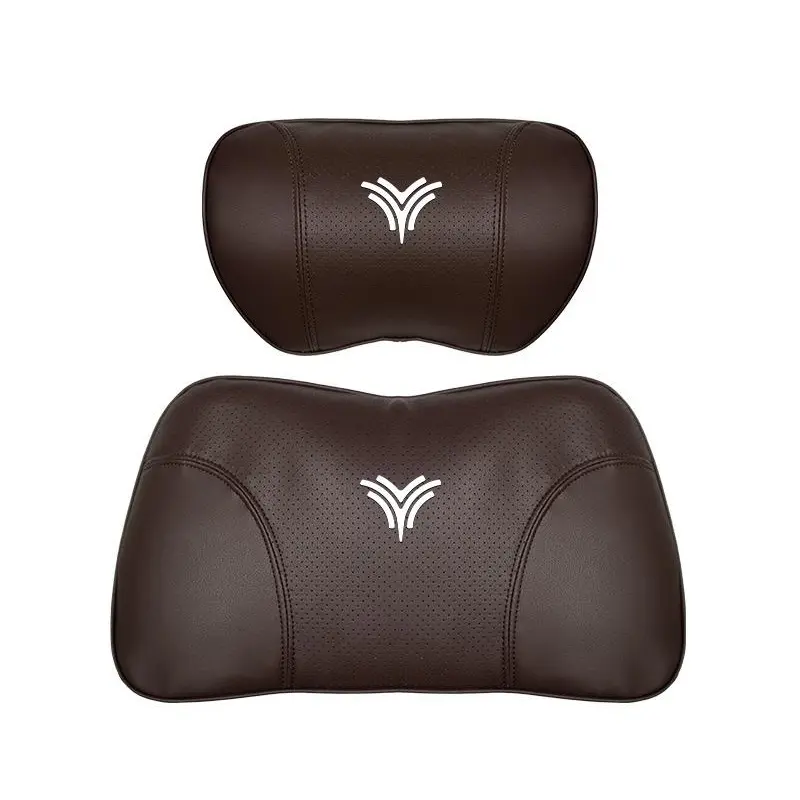 Suitable For Neta U Car Nappa Memory Foam Seat Headrest Lumbar Pillow Brown