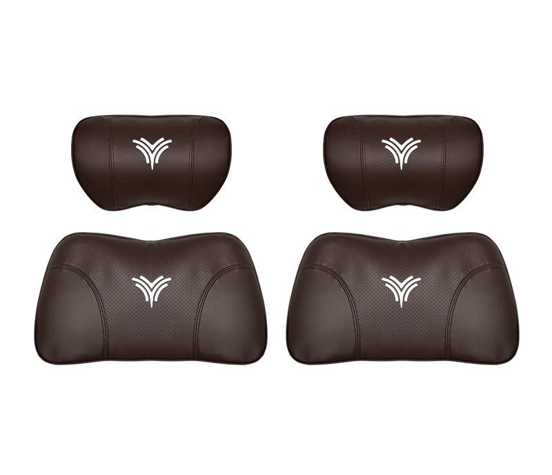Suitable For Neta U Car Nappa Memory Foam Seat Headrest Lumbar Pillow Brown