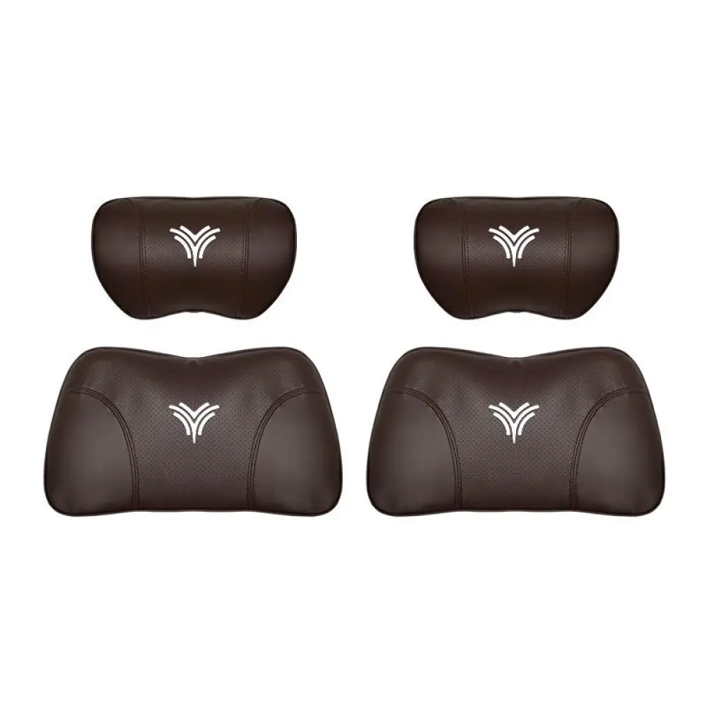 Suitable For Neta U Car Nappa Memory Foam Seat Headrest Lumbar Pillow Brown