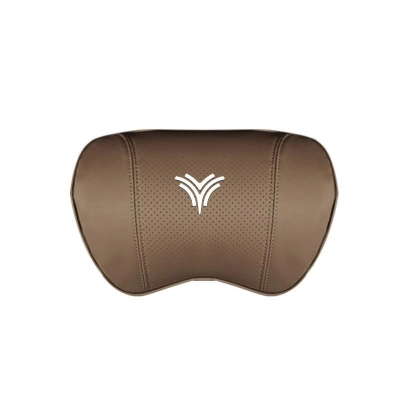 Suitable For Neta U Car Nappa Memory Foam Seat Headrest Lumbar Pillow Coffee Color 02