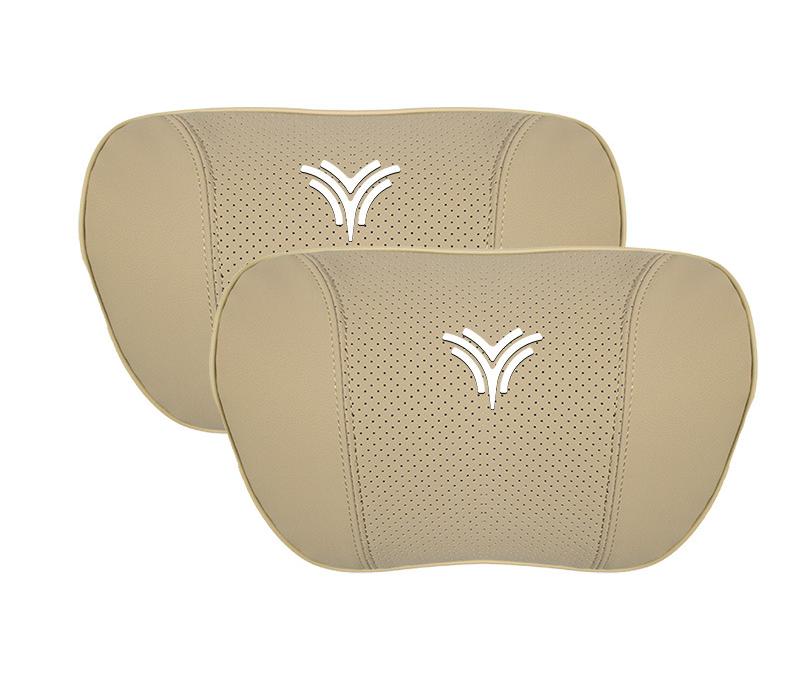Suitable For Neta U Car Nappa Memory Foam Seat Headrest Lumbar Pillow Off-White