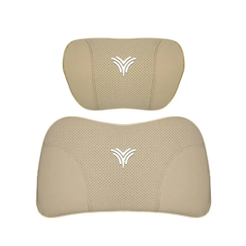 Suitable For Neta U Car Nappa Memory Foam Seat Headrest Lumbar Pillow Off-White