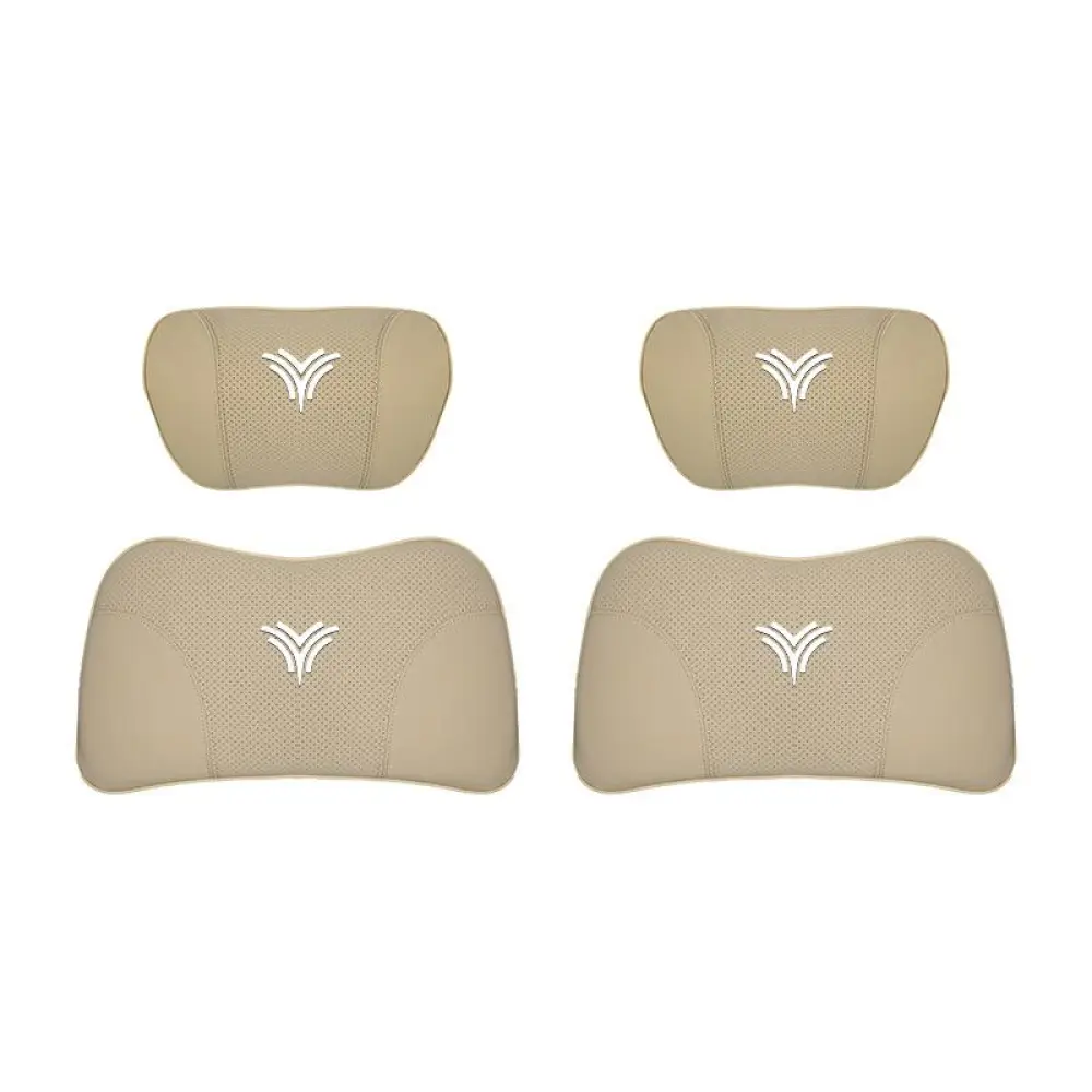 Suitable For Neta U Car Nappa Memory Foam Seat Headrest Lumbar Pillow Off-White