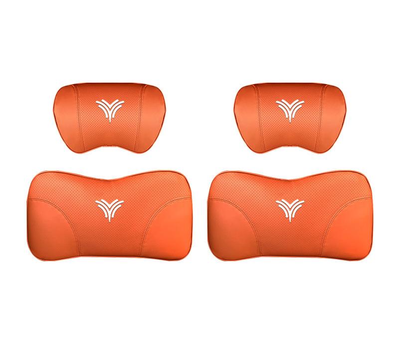 Suitable For Neta U Car Nappa Memory Foam Seat Headrest Lumbar Pillow Orange