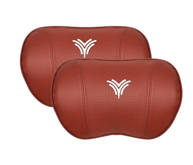 Suitable For Neta U Car Nappa Memory Foam Seat Headrest Lumbar Pillow Red