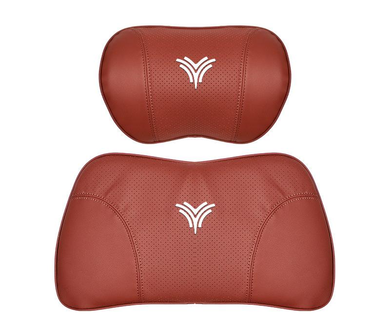 Suitable For Neta U Car Nappa Memory Foam Seat Headrest Lumbar Pillow Red